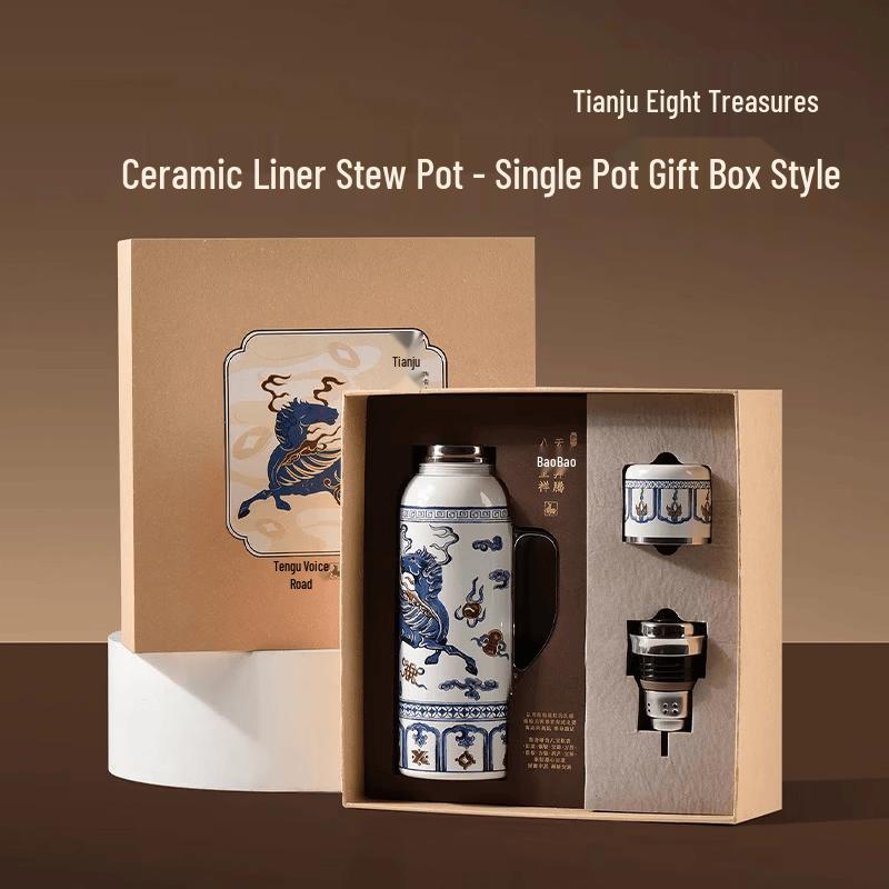 Qingputang Ceramic Lined Insulated Stew Tea Pot