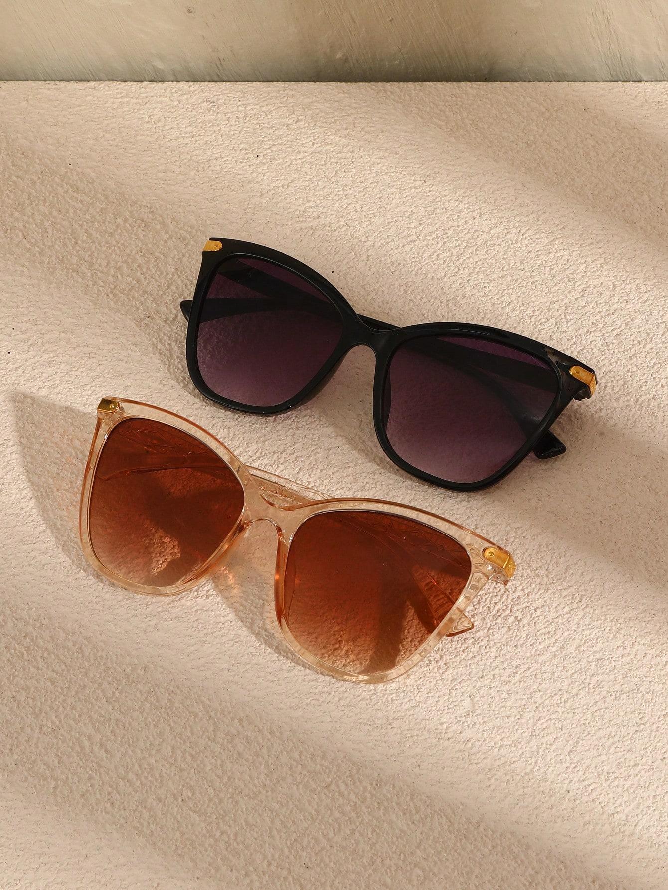 

2/3 шт. Модные классные женские солнцезащитные очки «кошачий глаз» в пластиковой оправе для мужчин, повседневные солнцезащитные очки, аксессуары для очков.