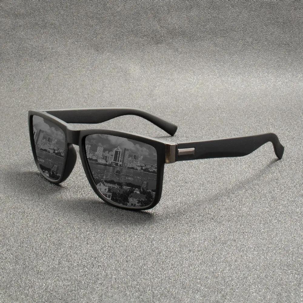 Retro Polarized Fashion Sunglasses Men Women Brand Designer Square  Frame Driving Mirror Sun Glasses
