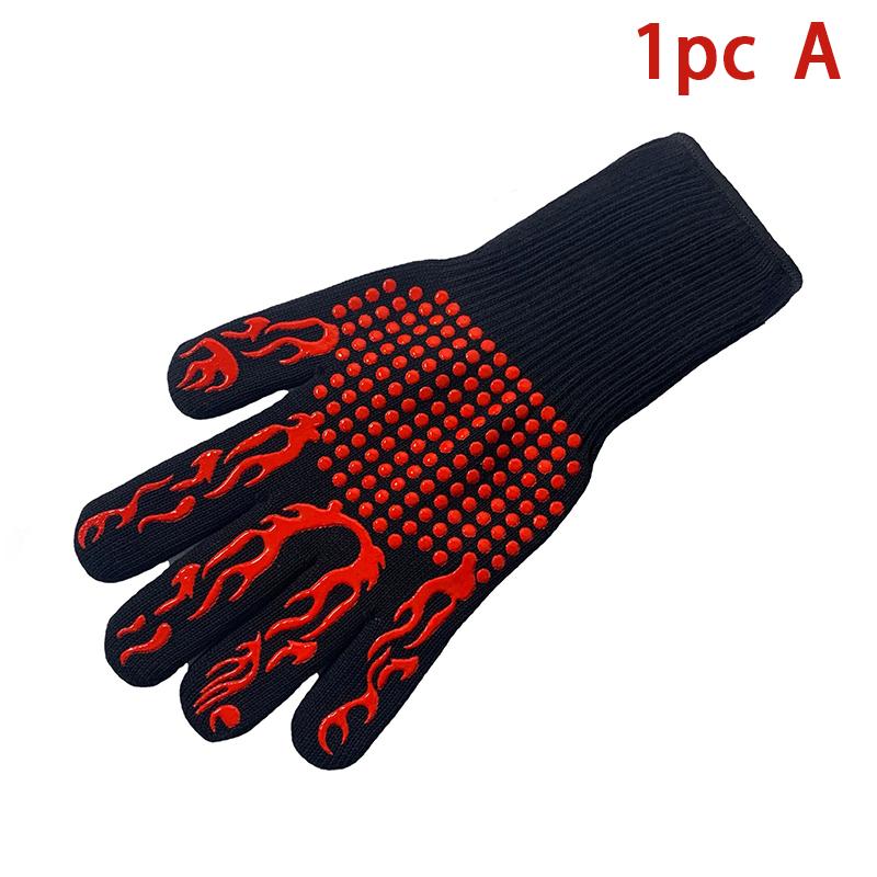 Non-Slip Fireproof Microwave Oven Gloves Extreme Heat Resistant Oven Mitts 300-500 Centigrade Flame Retardant Bbq Fire Gloves