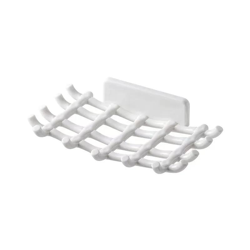 

Soap Dishes Non Perforated Soap Box Wall Mounted Drain Storage Rack for Household Small Item Storage in Bathroom Corners белый