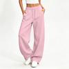 Women's High Waist Color Curved Wide Leg Sweatpants Casual Pants