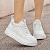 89007 Men'S And Women'S Inner Height-Increasing Board Shoes Platform White Shoes Muffin Shoes Spring And Autumn Low-Top Cowhide Surface Sports Shoes