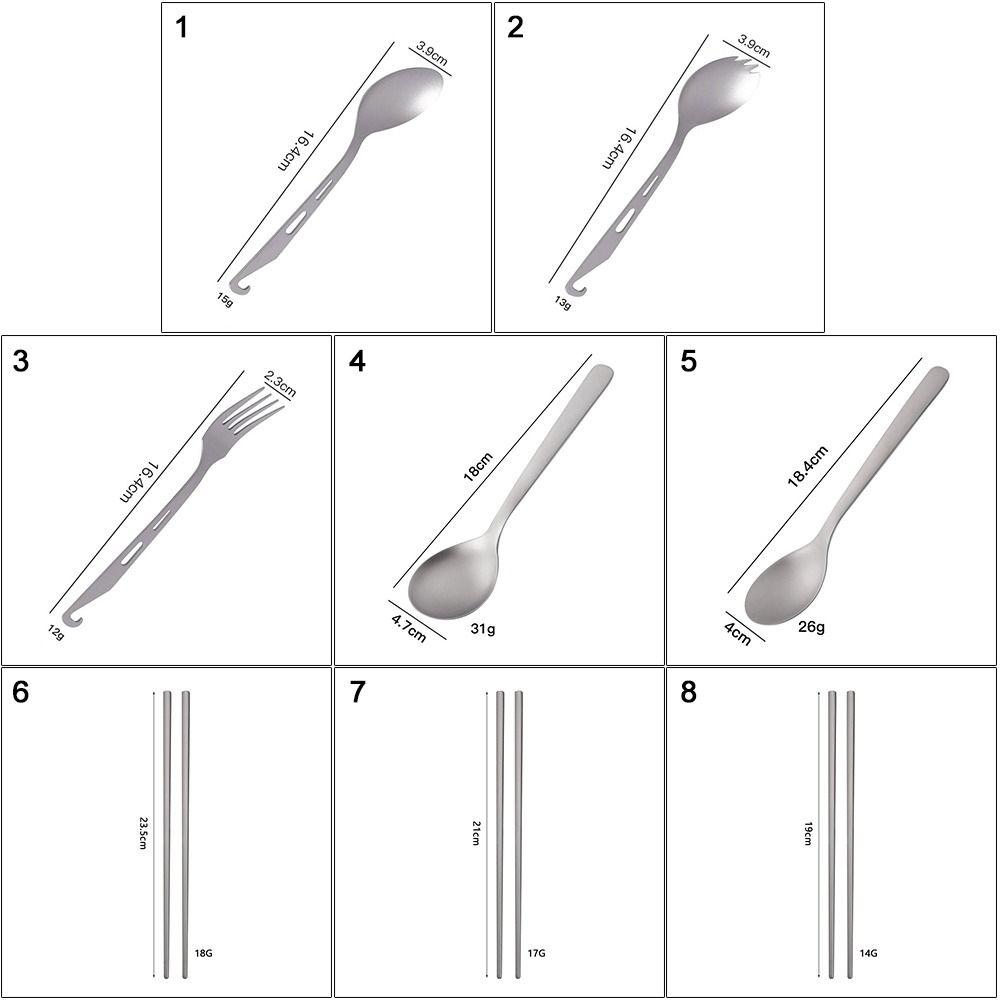Long Handle Titanium Spoon Environmental Light Titanium Cookware Outdoor Camping Fork  Outdoor Tool
