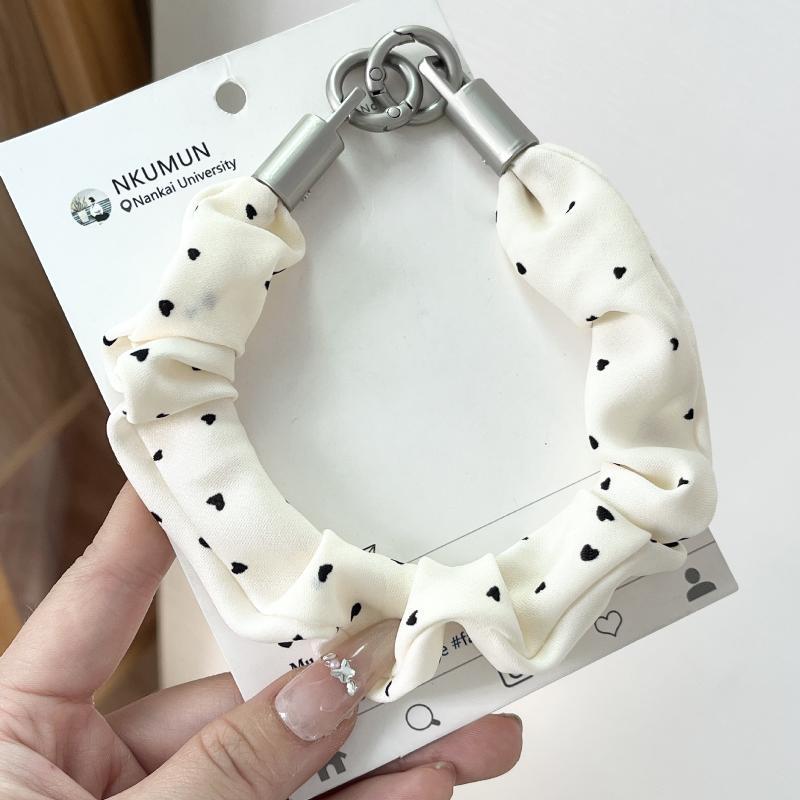 Polka Dot Heart Print Phone Chain Wrist Strap Lanyard Anti-Fall Universal Mobile Accessory for Women for Shopping Trips