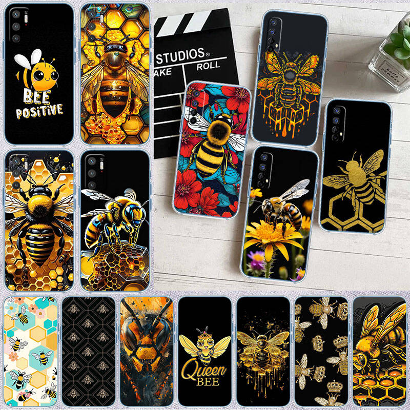 MH20 Bees Cartoon Case for Motorola E7 G6 G7 G8 G9 Plus Power Play G10 G20 G04 E30 E40 E22 E20 E13 E15 G22 G23 G05 G75 G35 G55