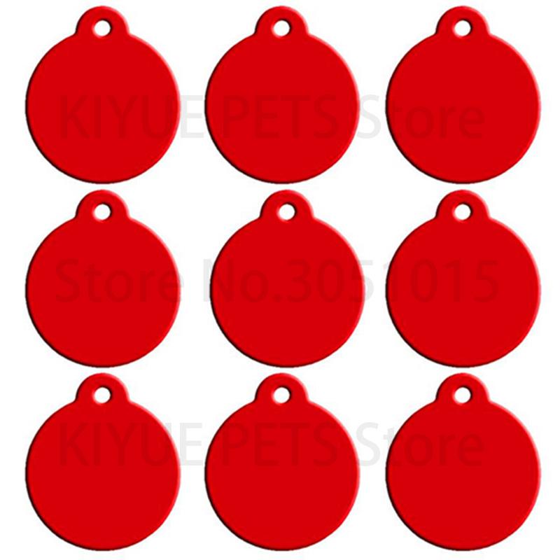 Wholesale 20pcs Round Shape Charm Pet Tags DIY Tags Pet Shop Tags Pet Dog Cat Tag Id Aluminum Phone Telephone Supplies Alloy