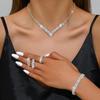 Elegant Bridal Necklace & Shimmering Diamond Earrings and Bracelet Set