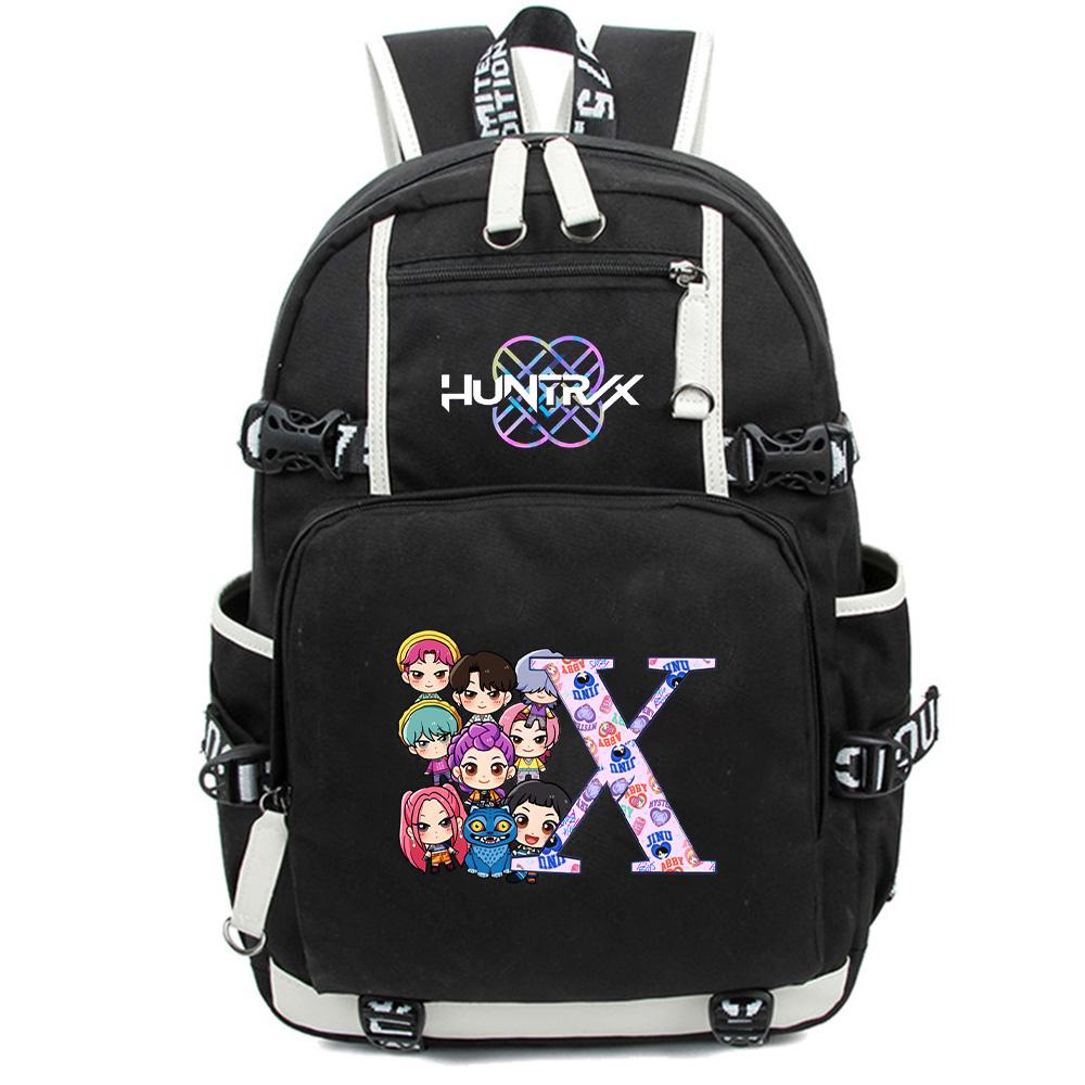 26 English Letter K-Pop Demon Hunters Backpack Large Capacity Bookbag Laptop Unisex Student Boy Girl School Bag Large Capacity Travel Outdoor Bag Gift