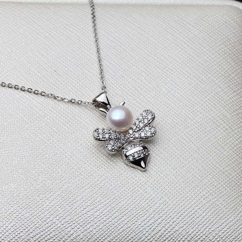 Beautiful Silver Pearl Pendant 925 Woman,Real Natural Freshwater Pearl Pendant Pendant Wife Mother Gift White