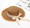 New Tassel Female Lace Bow Bowknot Straw Hat Summer Women Ladies Casual Floppy Sun Hat Ribbon Sunscreen Cap For Beach