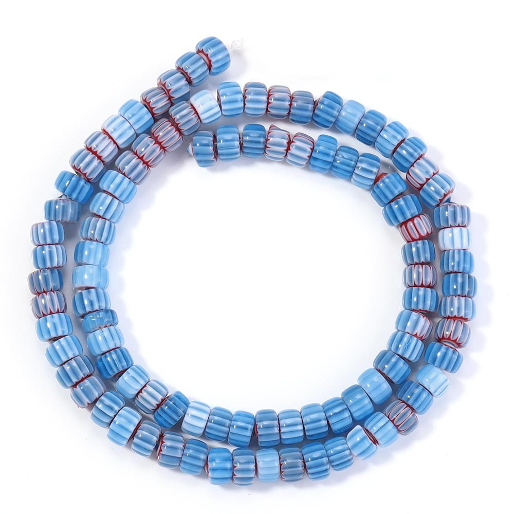 1 Strand 6x4mm Pumpkin Lampwork Beads Colorful Glazed Glass Loose Beads For Jewelry Making DIY Bracelets Necklace Accessories