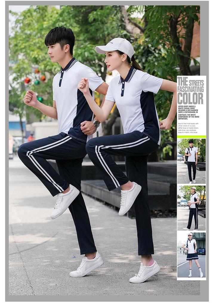 2020 Summer Cotton Parent-Child Sportswear Set: Short Sleeve Casual School Uniform