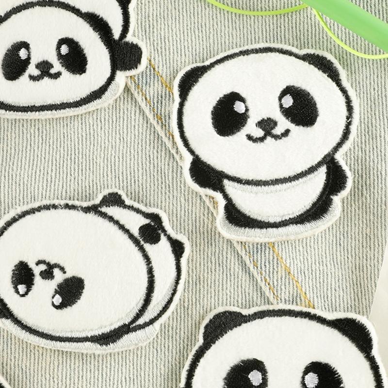 6 Pcs Animal Sew On/Iron On Patches Cartoon Panda Embroidered Patches Sewing Patches Applique Patches for Bag Decoration