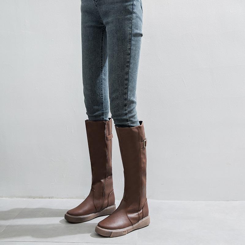 Otoño e Invierno Europeo y Americano Mujer Casual y Versátil Slim Botas  Planas Grandes comprar a buen precio — entrega gratuita, reseñas reales con  fotos — Joom