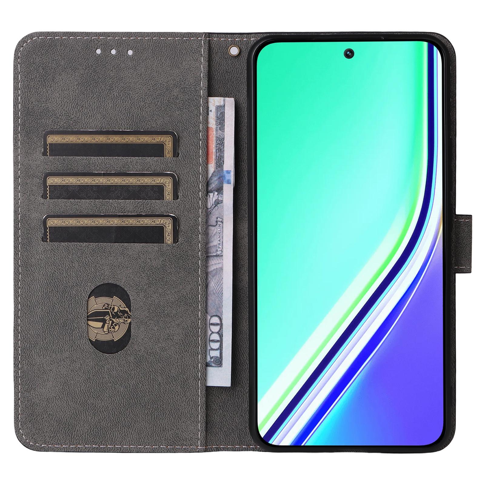 

For Realme P3 Pro 5G Case Wallet RFID Blocking PU Leather Cover Viewing Stand Brown