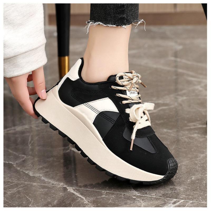 Sneakers Chunky in Pelle da Donna 2026 Moda Mix Colore Piattaforma Scarpe Sportive Donna Casual Suola Spessa Scarpe da Corsa Zapatos Mujer