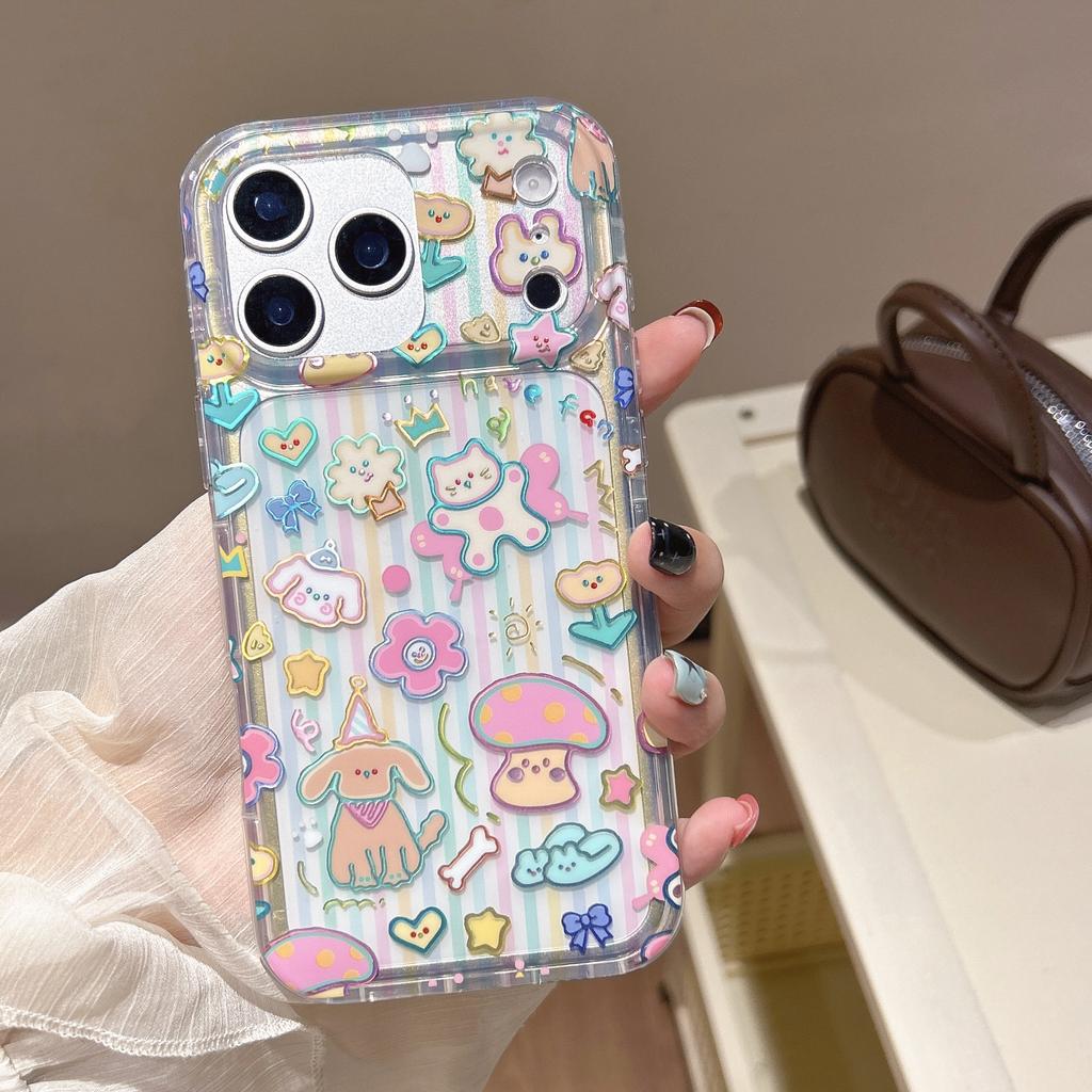 Transparent Colorful Graffiti Cartoon Animal Case for Apple 16 iPhone 15 Pro Max New 13/14