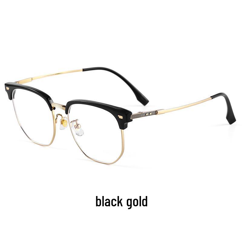 Liliwei Ultralight Semi-Titanium Retro Browline Anti-Blue Light Business Eyeglass Frame.