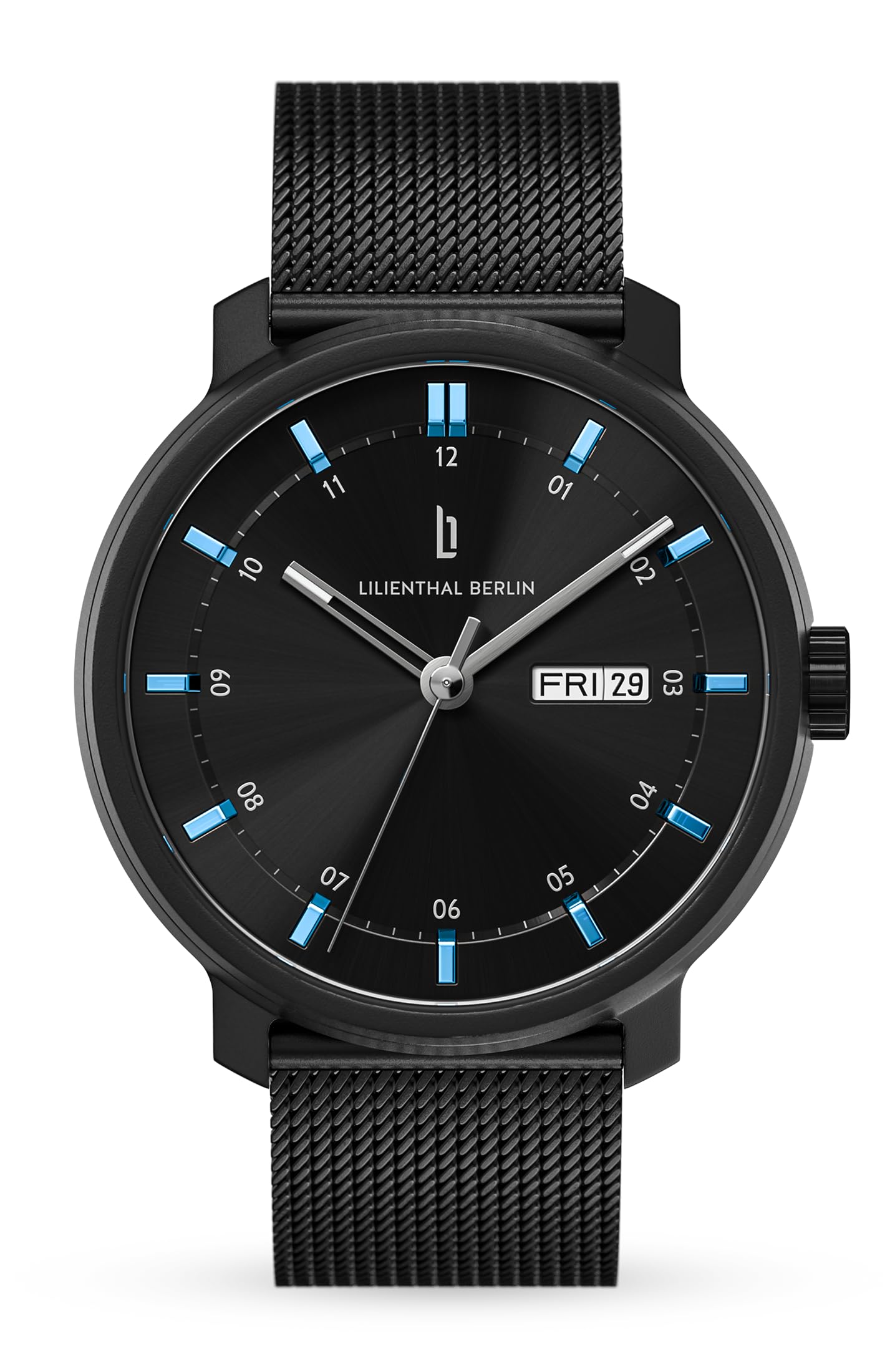 

Mechanical Day Made in Black [Lilianthal Berlin] Wristwatch, Automatic, Date, Germany, N2-004-B023C, Men s, чорний