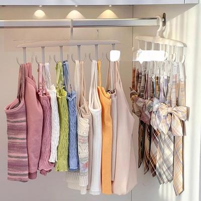 Platzsparender drehbarer Kleiderbügel mit 12 Haken - Geeignet für Krawatten, Unterwäsche, Westen und Röcke | Tragbarer Kleiderschrank-Organizer aus Kunststoff für Studentenwohnheime und Zuhause