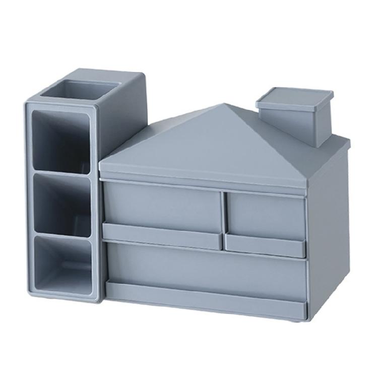 

Angled Desk Tray For Markers Scissors Supplies Plastic Construction Solution Drawer Box Pen Hold синій
