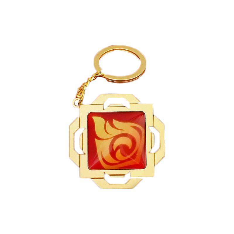 Seven Impact Genshin Elements Keychain Geo Anemo Electro Dendro Hydro Pyro Cryo
