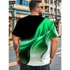 Plus Size Men Tie Dye 3D Print T-shirts Fashion Tees Beachwear Stretch Polyester Sports Short Sleeve Tops