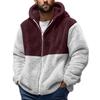 Men'S Winter Zipper Hooded Fleece Sweatshirt With Patch Pocket Casual Jacket