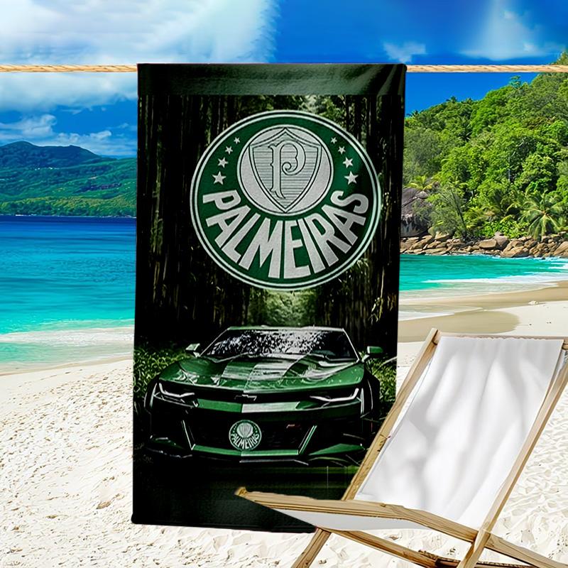 Grün-Weißes Strandtuch mit Passionsmuster, Superweiche Mikrofaser, Perfektes Geschenk zum Geburtstag, für Pool, Strand, Reisen, für Familie und Freunde