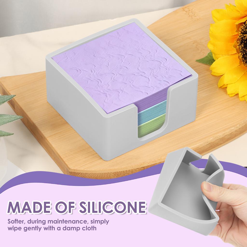 4Pcs Sticky Note Holder Silicone Memo Pad Dispenser Practical Self Stick Note Pad Organizer for Office Desk Home Accessories