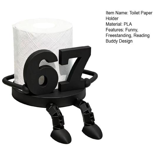 Reading Buddy Toilet Paper Holder 3D Printed Freestanding Toilet Roll Holder Funny Buddy Bathroom Roll Dispenser with Movable Legs for Home Office