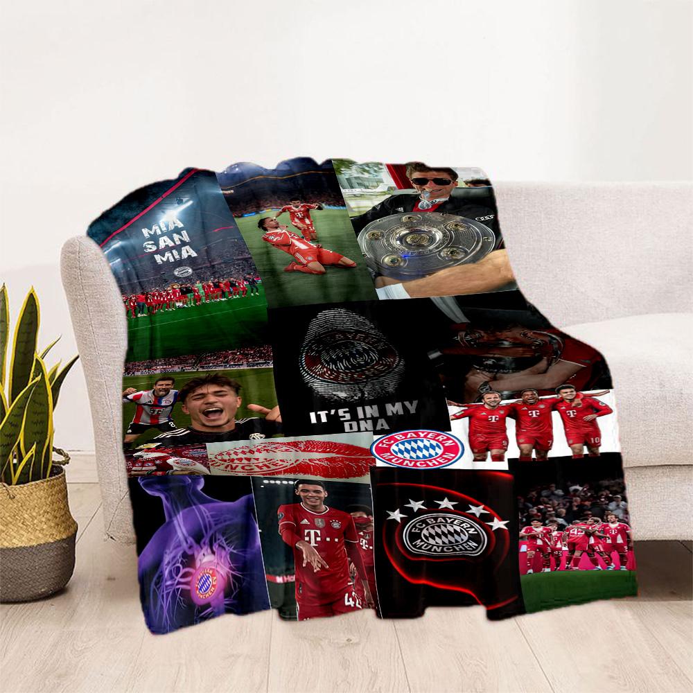 Bayern Munich Blanket Warmthful Decor Great for Bed Seaside Bedding Four Seasons Multipurpose Modern Style Gift for Travel Home Birthdays