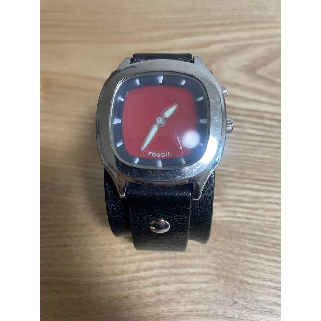 Used FOSSIL BIGTIC JR-8292 Leather Watch Hosomi Samurai Ana-Digi