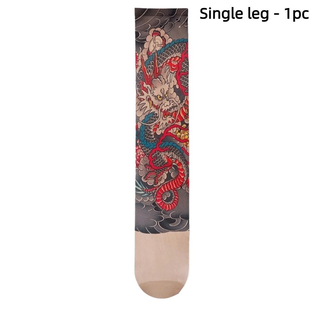 1pc Sexy Single-leg Socks Simulated Tattoo Tattooed Stockings Women's Printed Thigh Socks  Summer