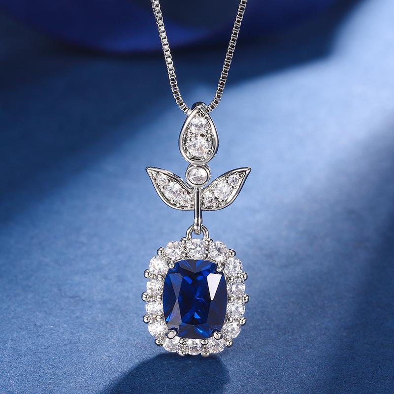 Jewelry Copper Bottom Gold-Plated Simulation Color Treasure Gang Xiaoqing Temperament Set Main Stone 8 * 10-6 * 8