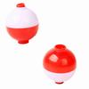50pcs Fishing Bobbers 1 Inch Snap On Float Red and White Bobbers Push Button Round Buoy Floats Fishing Tackle
