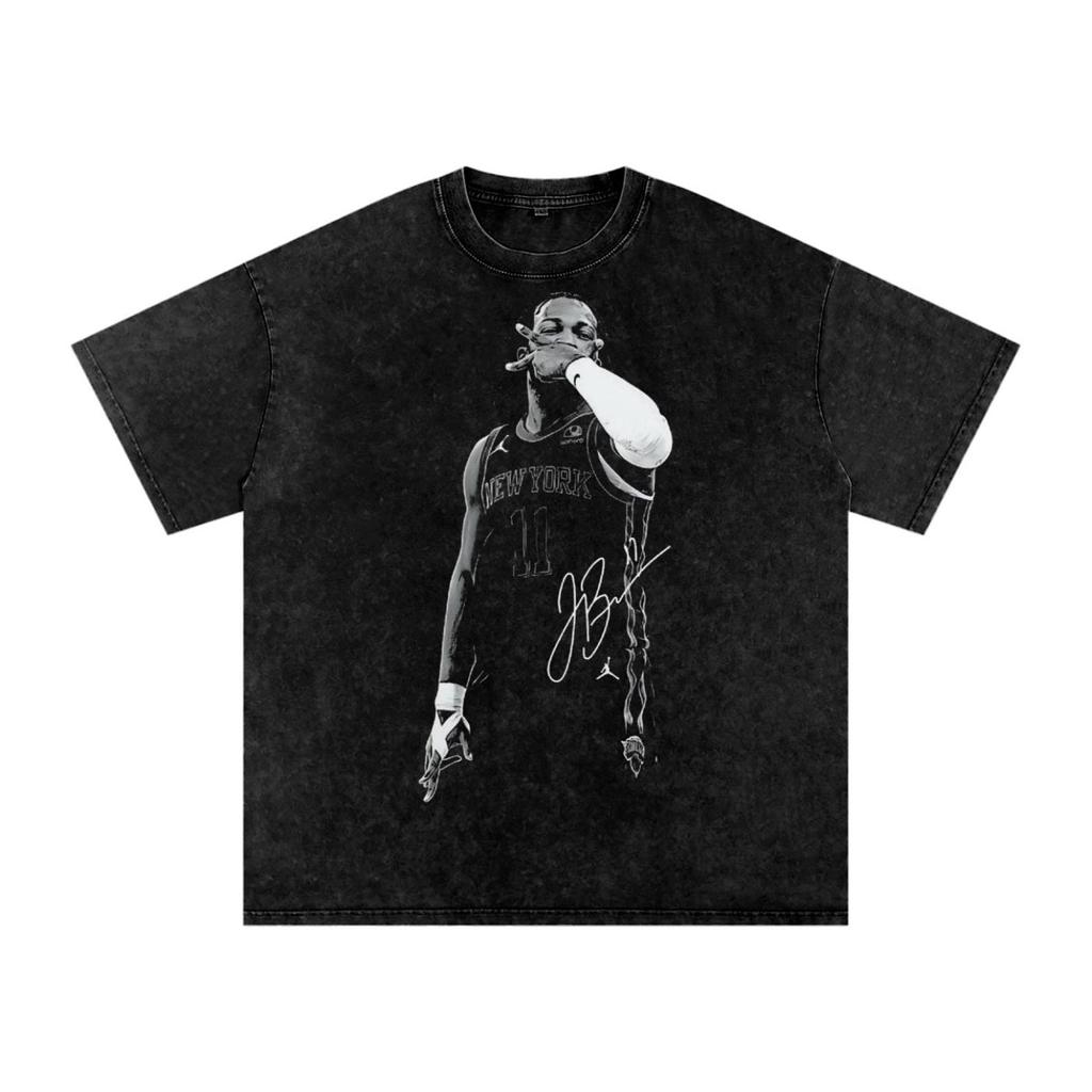 Jalen Knicks NY Snow Washed Oversized Cotton T-Shirt and kids shirt