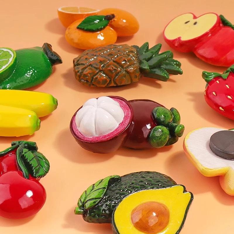 3D Fruit Refrigerator Magnet: Cute Resin Home Decor Accessory