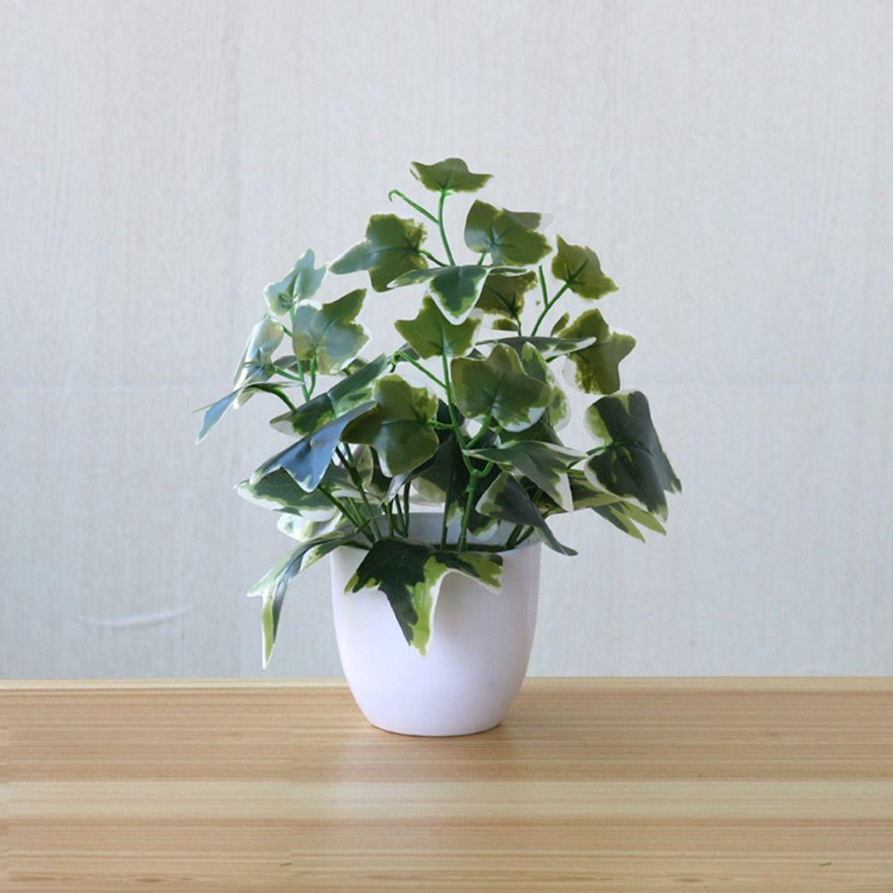 Green Artificial Plants Bonsai Faux Grass Simulation Greenery Bonsai Lifelike Potted Scindapsus