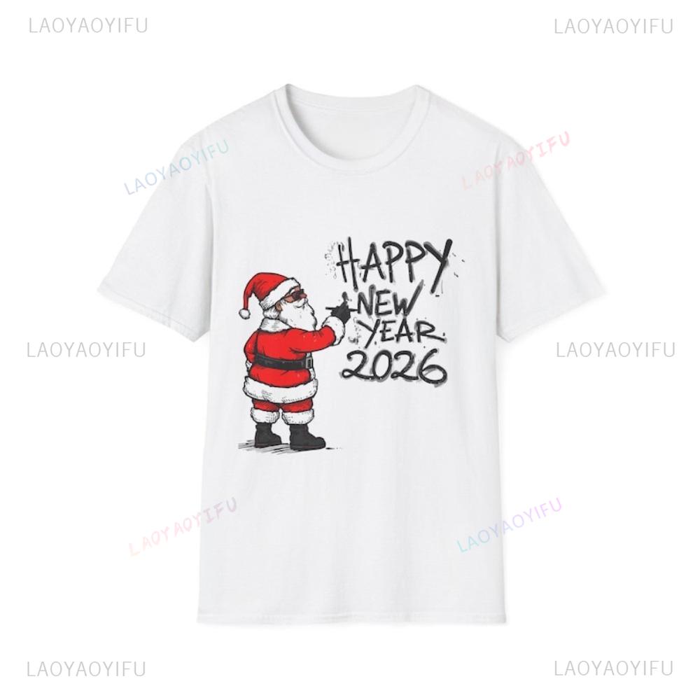 Santa Claus Graffiti Happy New Year 2026 T-shirt XXXXL