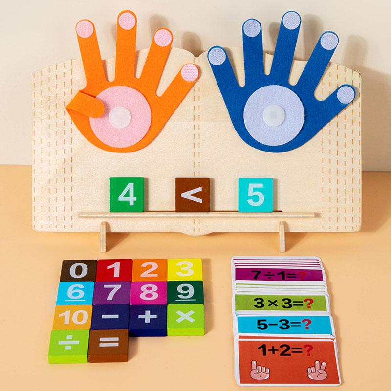 Toys Wooden Toddler Montessori Math Finger Arithmetic Toy Counting Early Education Learning Game for Intelligence Kids Children