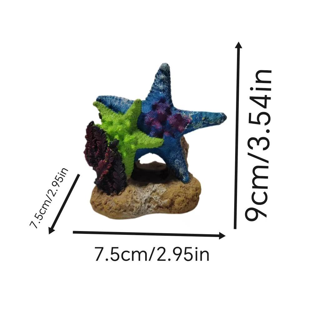 Bi-Color Starfish Resin Ornament for Aquariums синий