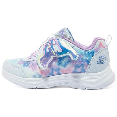 Girls Versatile Light-Up Shock Absorbing Durable Low-Top Casual Shoes Kids Sneakers Light-Blue Lavender 303260L-LBLV