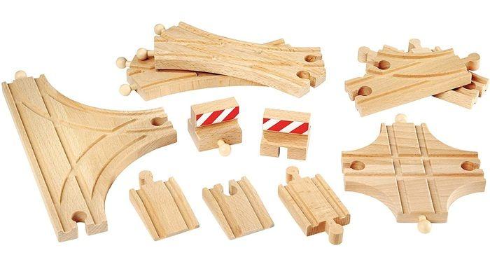 BRIO World - 33307 - Evolution Advance 11 Rails Set - Accessory for Wooden Train Circuit - Assortment of Rails - 3