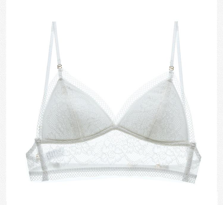Dünner BH ohne Bügel, unsichtbar, rückenfrei, Spitzen-BH, Dreieck-Cup, Sommer