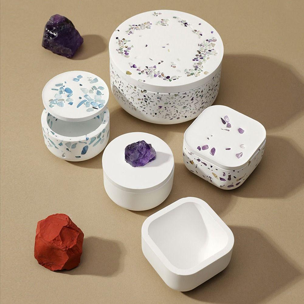 Creative Natural Crystal Round Gypsum Degaussing Bowl Jewelry Storage Container  Office Decor