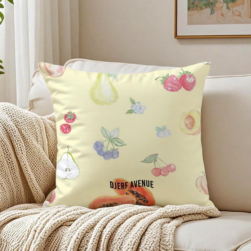 Summer Berries DDjerf Avenue Cushion Cover Linen Pillowcase Soft for Sofa Bed Home Room Decor