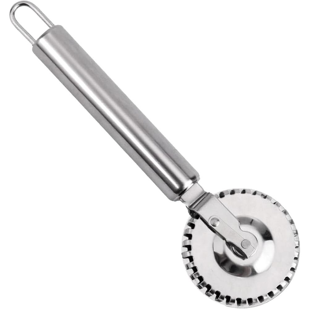 Stainless Steel Wheel Fluted Pasta Dough Crimper Ravioli Cutter for Cutting Sealing and Crimping Fresh Pasta Dumplings Tool