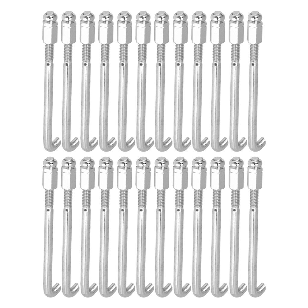 24PCS Banjo Bracket Hook Silver Metal Wear Resistant Banjo Hooks Set Accessory for Replacement